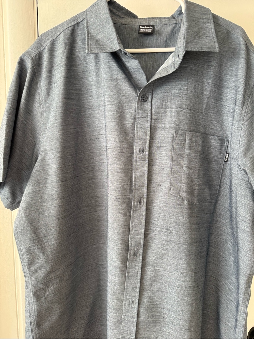 Hurley Men’s Short-Sleeve Button-Down Shirt - Heather Gray